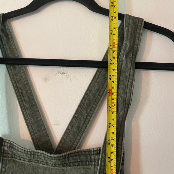 Free People Women's size 28 Gray Black Overalls Straight Leg Boho Retro - Picture 9 of 9